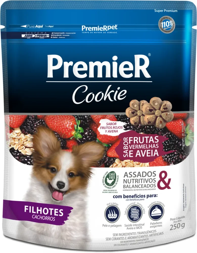 Premier Cookies frutos rojos y avena cachorros 250g