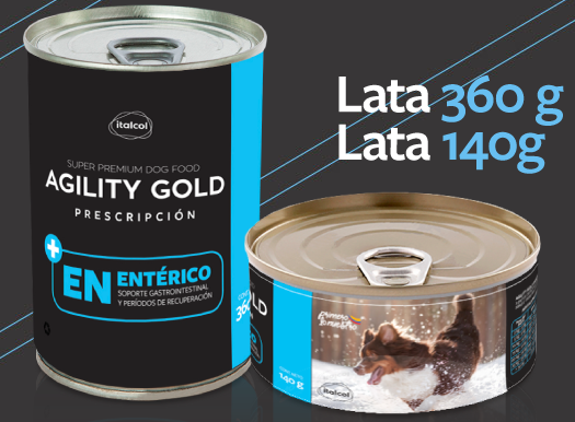 Agility Gold Entérico para perro lata 360g