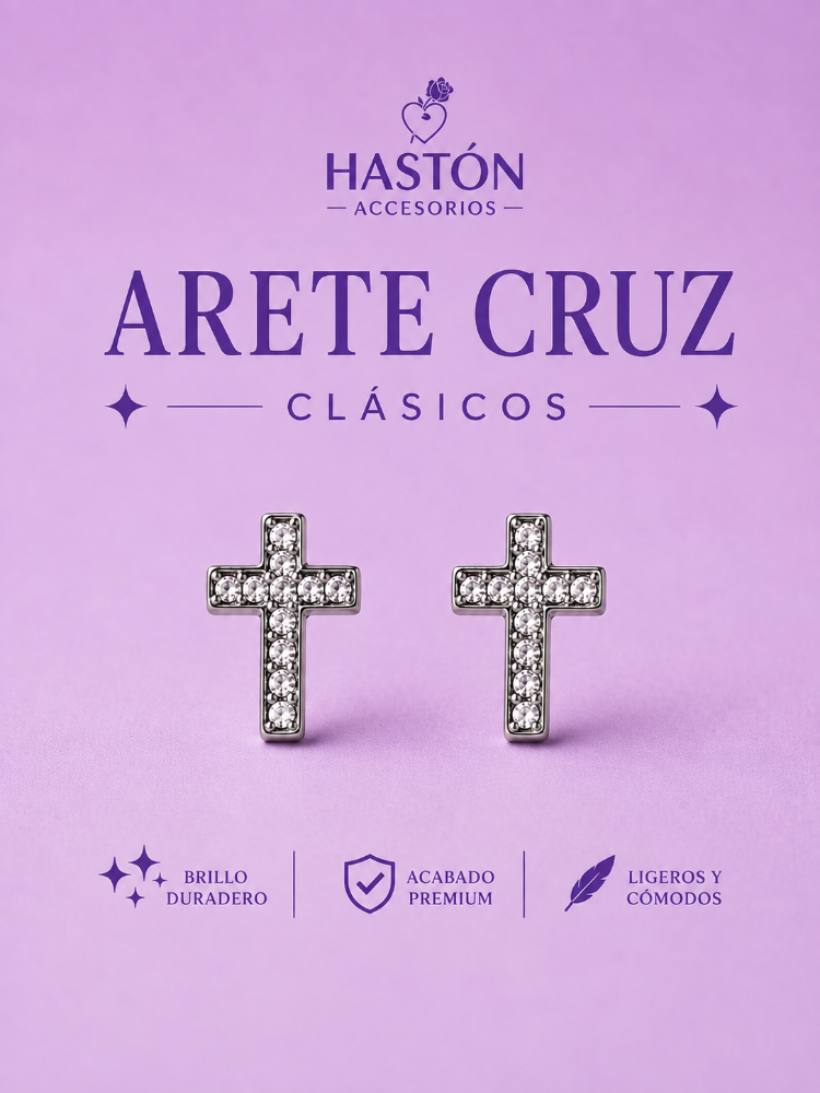 ARETE CRUZ PLATEADO