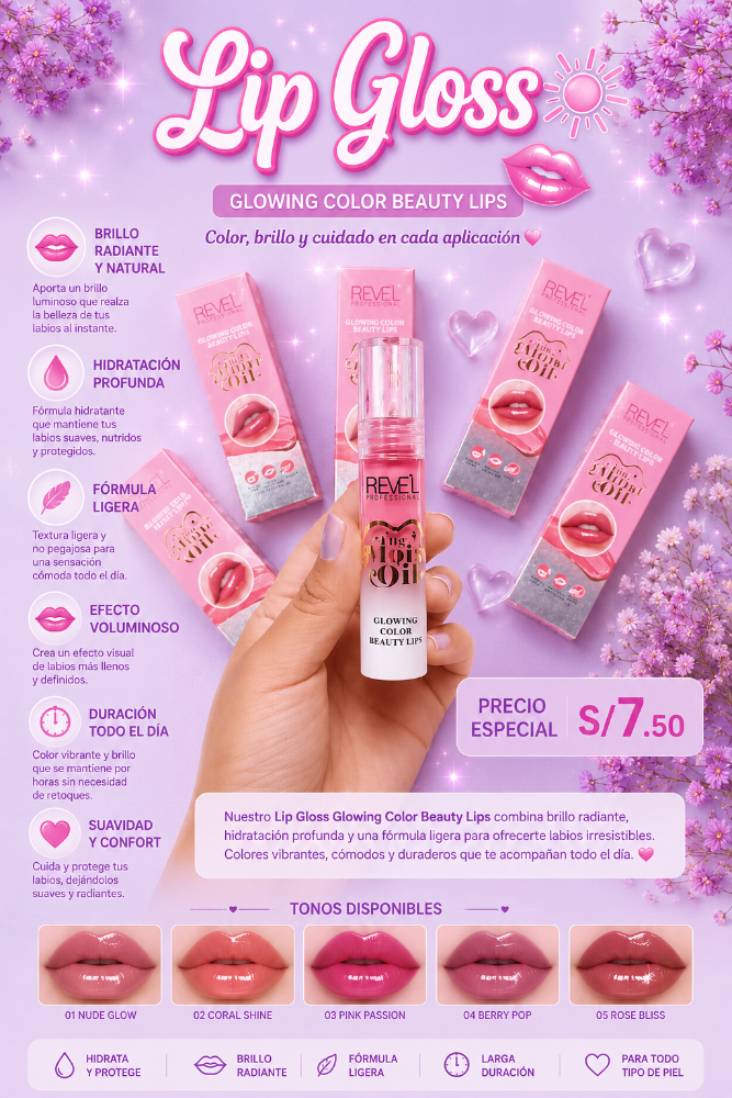 GLOWING COLOR BEAUTY LIPS REVEL