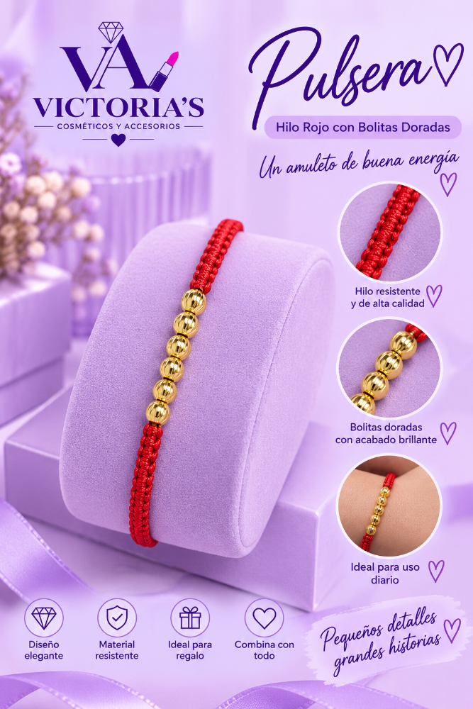 PULSERA HILO ROJO DIJE CIRCULAR