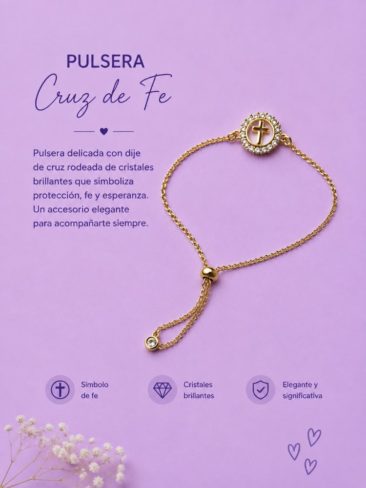 PULSERA CRUZ CON ZIRCON