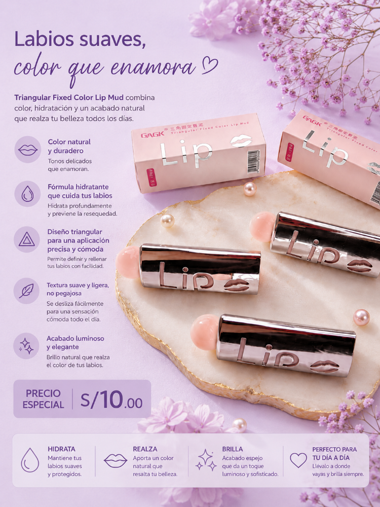 GAGK TRIANGULAR FIXED COLOR LIP MUD