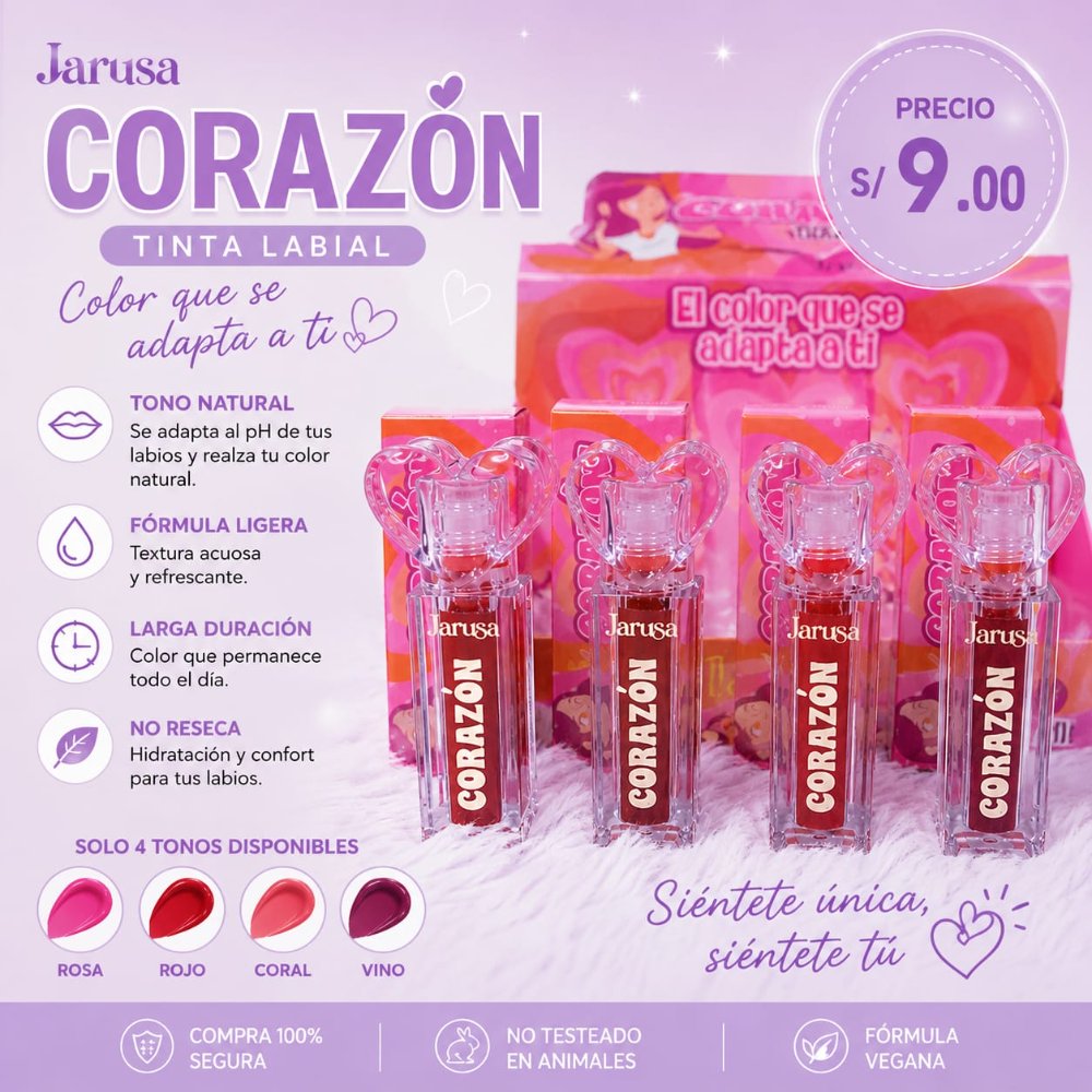 TINTA DE LABIOS CORAZON JARUSA