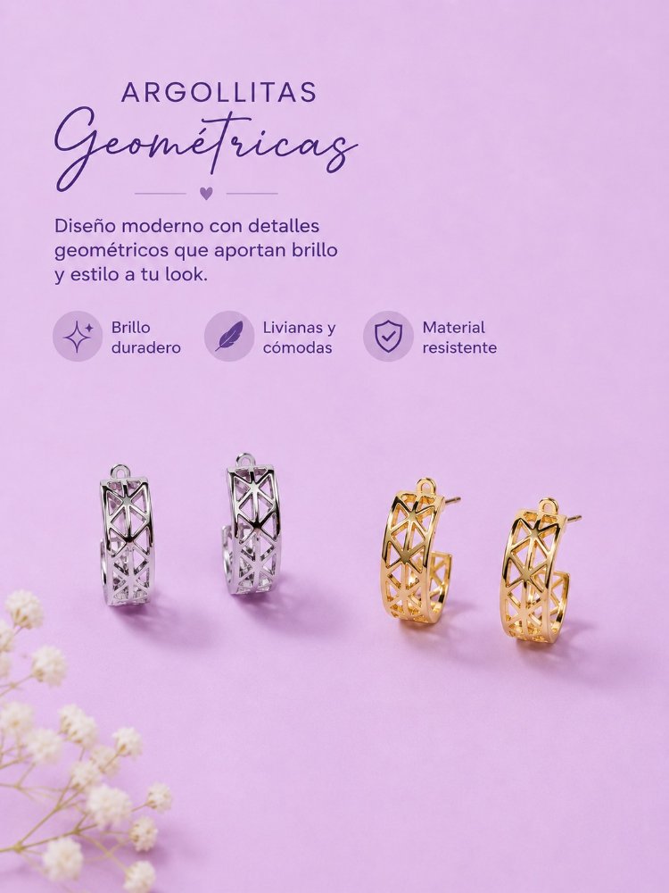 ARETES ARO PLATEADO Y DORADO