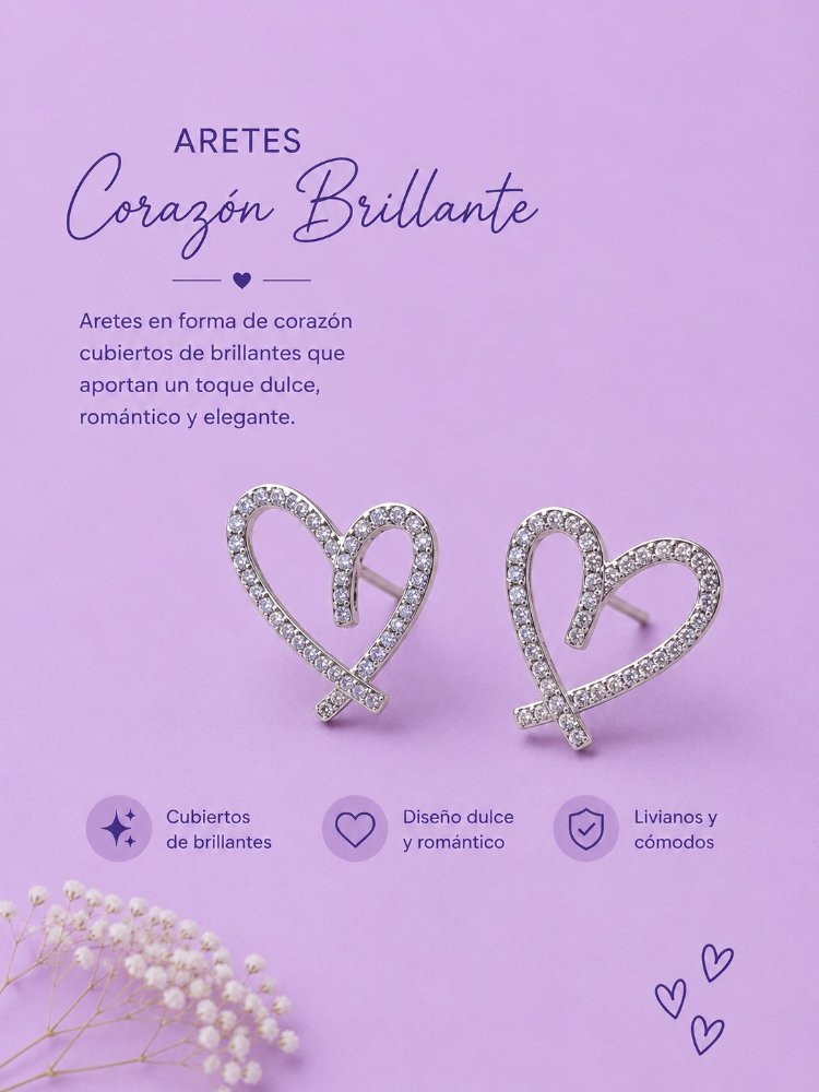 ARETES CORAZON CON ZIRCON