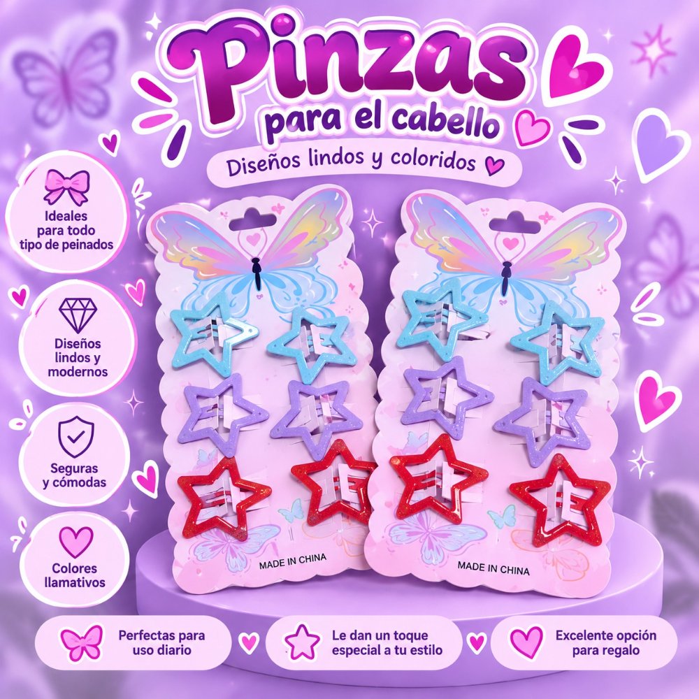 Ganchitos para el cabello en forma de estrella