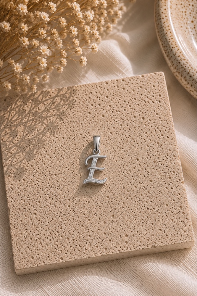 Dije Letra E – Plata Italiana 925