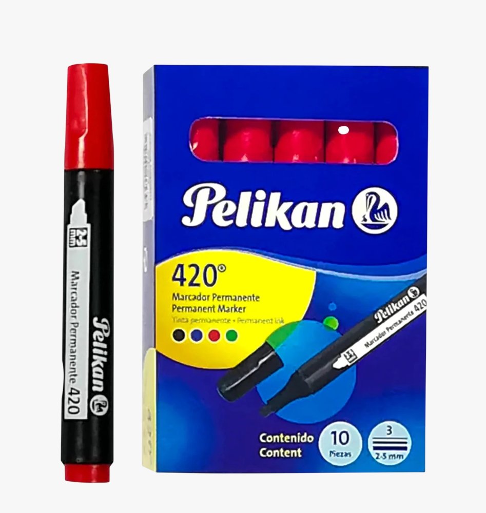 MARCADOR  PERMA 420 PELIKAN ROJO