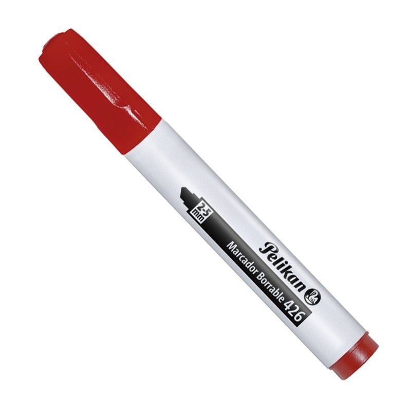 MARCADOR 426 PELIKAN  -ROJO - BORRABLE