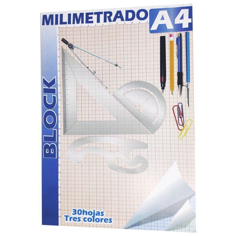 HOJAS MILIMETRADAS 4A  UNIDAD DE BLOK 30 HOJAS