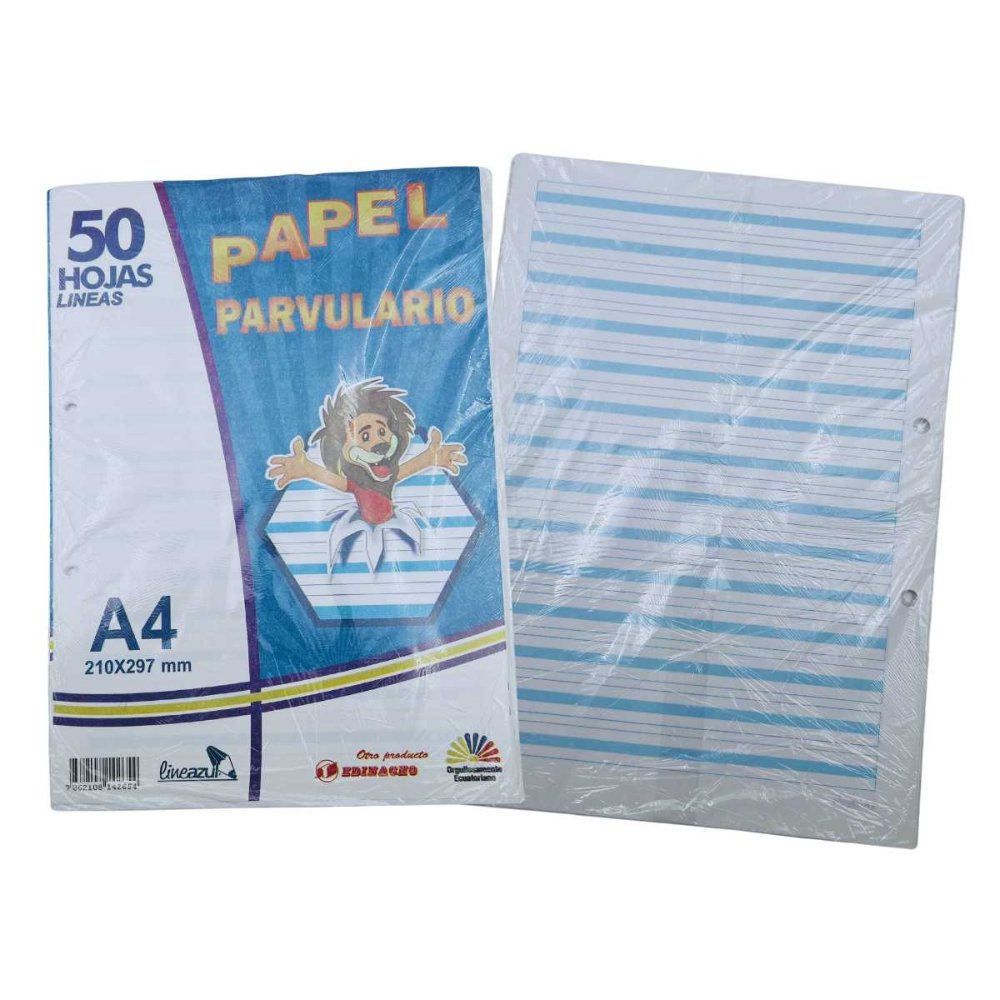 HOJAS DE LINEA PARVULARIA X 50 A4 - LINEAZUL