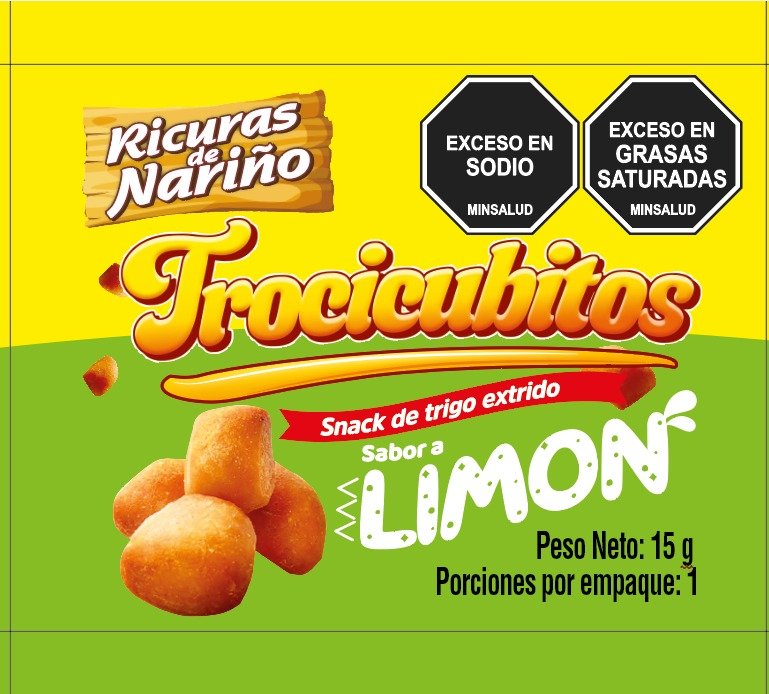 TROCICUBITO LIMON PAQUETE X 12 UNIDADES DE 15 GRS  C/U