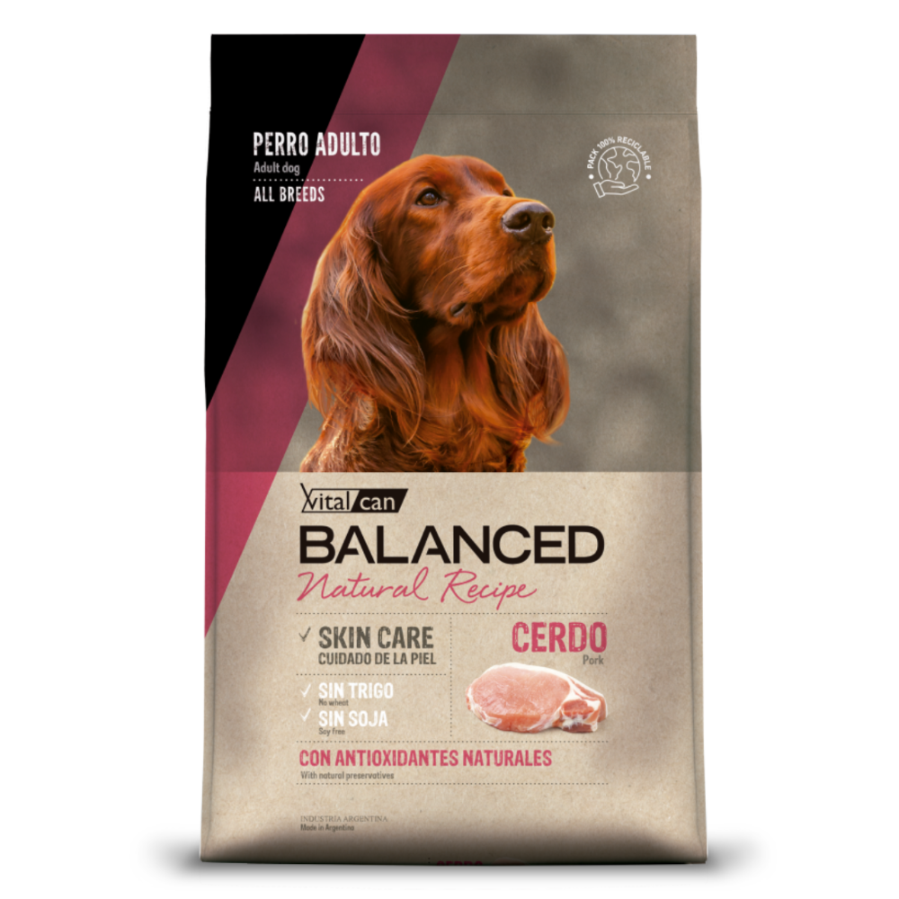 Balanced Natural Recipe Perro Cerdo 15+2 Kg