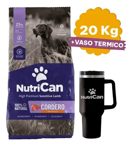 Nutrican Adulto Cordero 20 Kg + Vaso