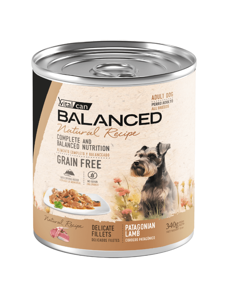 Balanced Natural Recipe Perro Filetes Cordero Adulto 340 gr