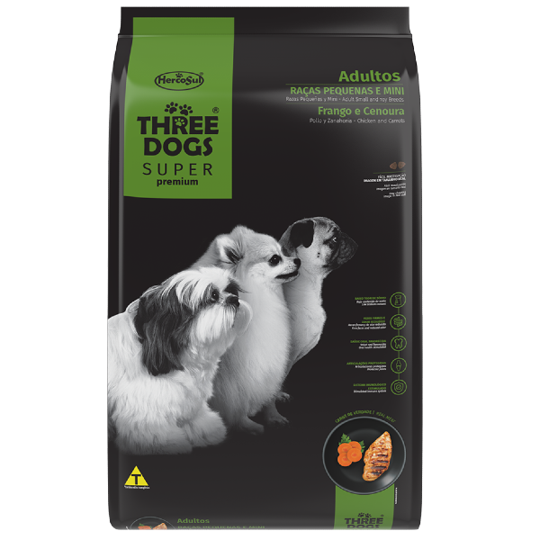 Threedogs Super Premium Adulto Razas Peq/Mini (Pollo y Zanahoria) - 1 Kg