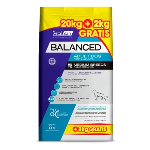 Balanced Perro Adulto Raza Mediana 22 Kg