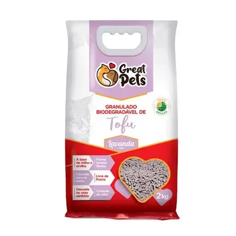 Great Pets Sanitario Biodegradable Tofu Lavanda 2 Kg