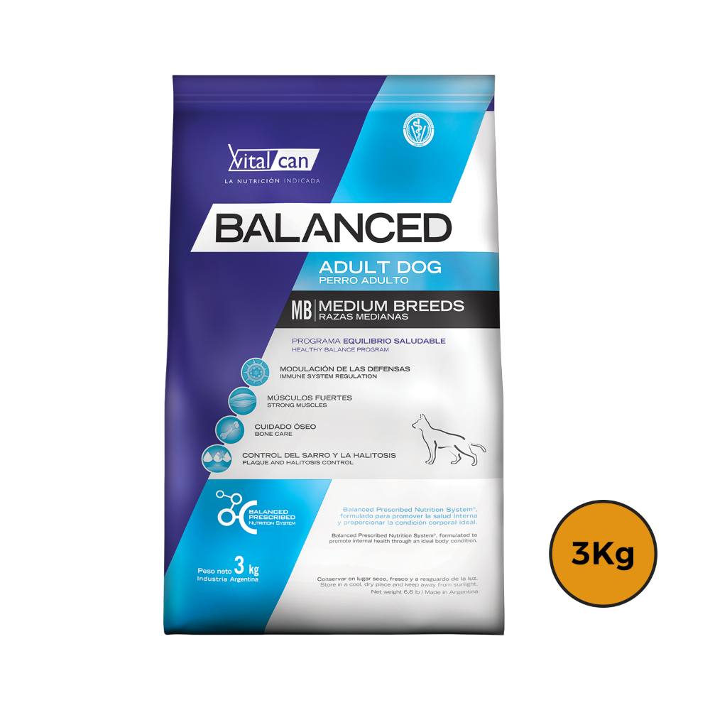 Balanced Perro Adulto Raza Mediana 3 Kg