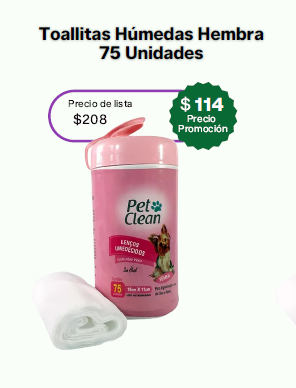 PetClean Pañuelo Húmedo Hembra