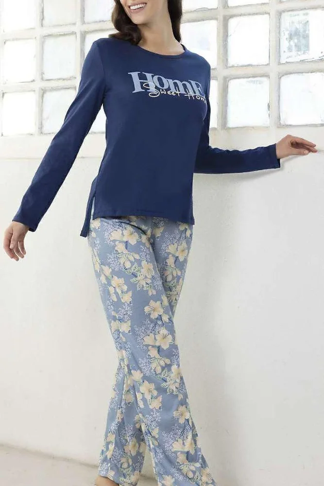 LENCATEX 26327 - PIJAMA DE JERSEY - AZUL - TALLE M