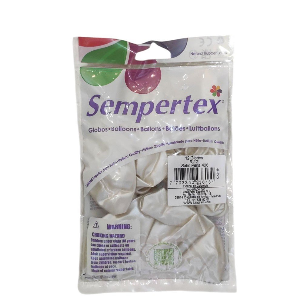 Globo Blanco x Unidad R12 Sempertex