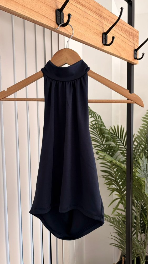 TOP HALTER P/ATAR AZUL