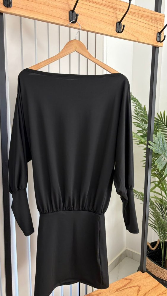 VESTIDO NEGRO MANGA 3/4