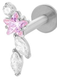 93# Estrella rosa tres diamantes