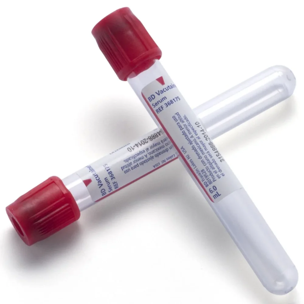 Tubo BD Vacutainer para Suero sin Activador de Coagulación - Tapón Rojo (6 ml)
