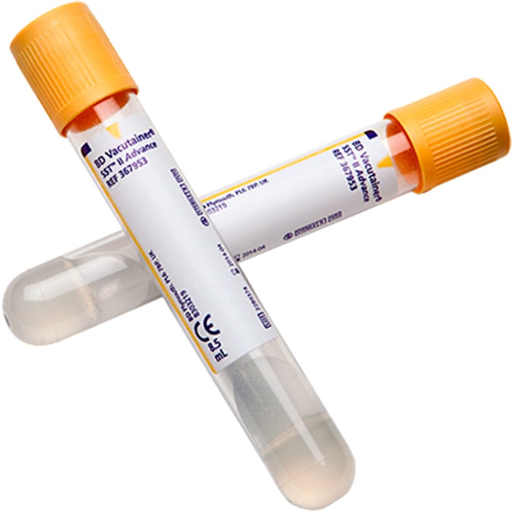 Tubo BD de Extracción de Sangre al Vacío con Gel Separador y Activador (Tapa Amarilla)