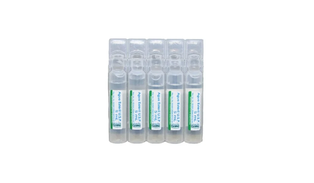 Agua Estéril en Ampollas de Plástico (5 mL)