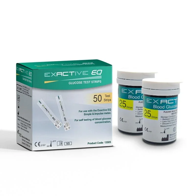 Tiras Reactivas para Glucómetro Exactive EQ (Caja con 50 Tiras)