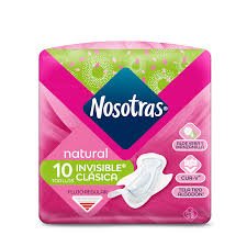 Toallas Higiénicas Nosotras Natural Invisible Paquete x 10 Unds