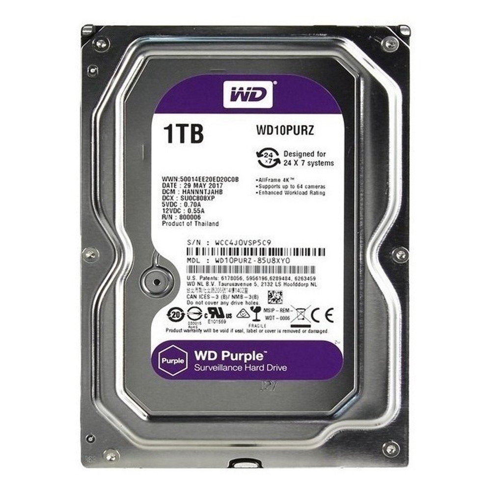 DISCO DURO PURPURA 1 TB CCTV WESTERN DIGITAL PULL
