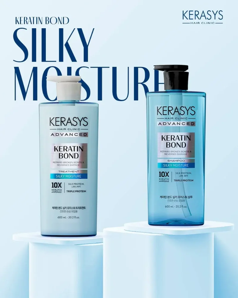Kit Kerasys Keratin Bond Silky Moisture Shampoo/Tratamento 600ml