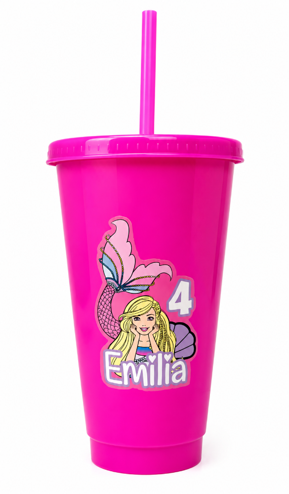 vaso con sorbete  fucsia