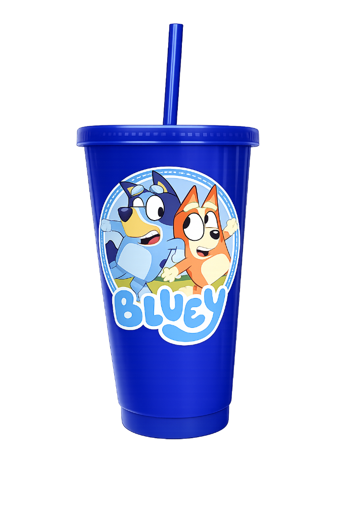 vaso con sorbete azul