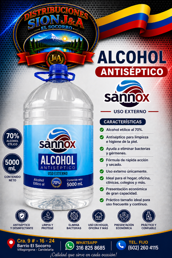 Alcohol Sannox Antisepto 5000ml