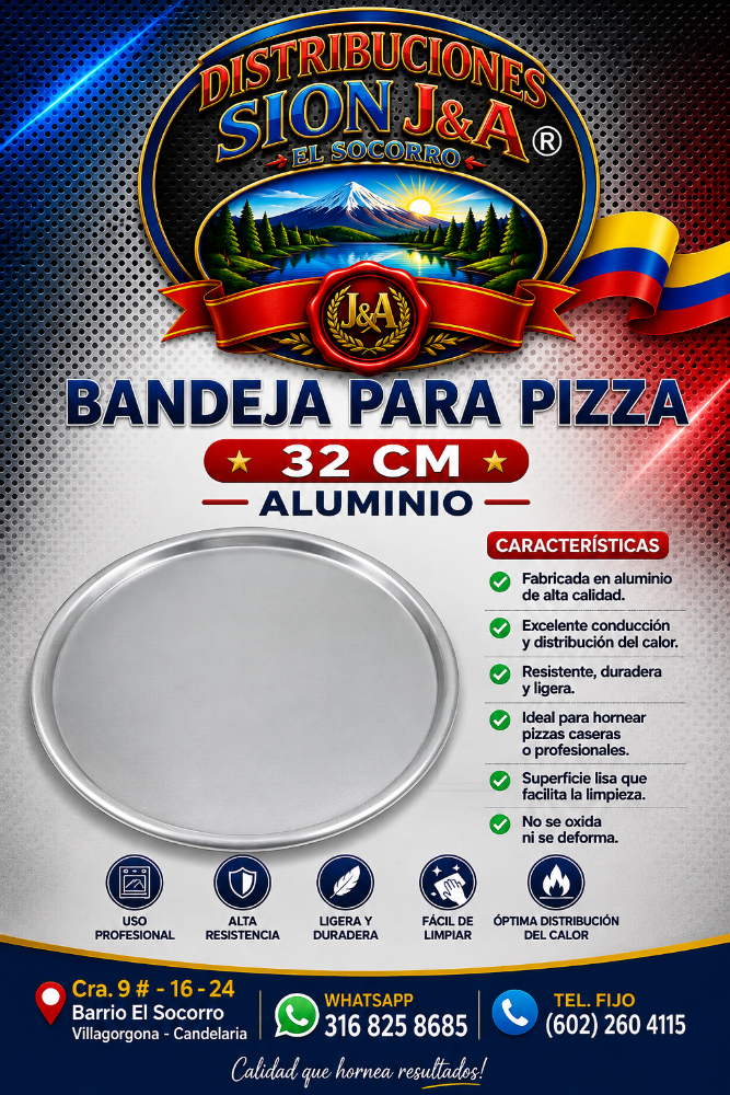 Bandeja Para Pizza 32 Cm Aluminio