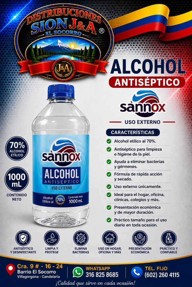 Alcohol Sannox Antisepto1000 ml