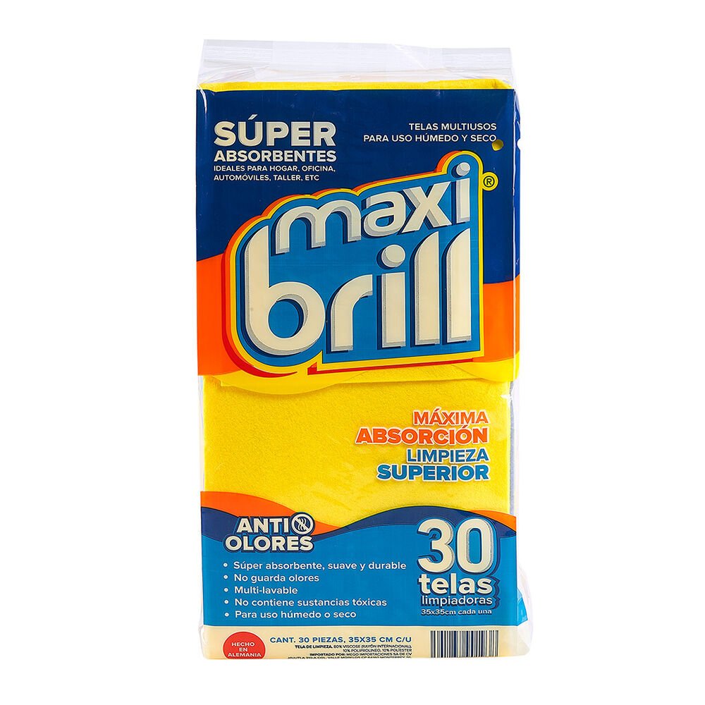 Telas de Limpieza Absorbente Maxibrill 30 pzas
