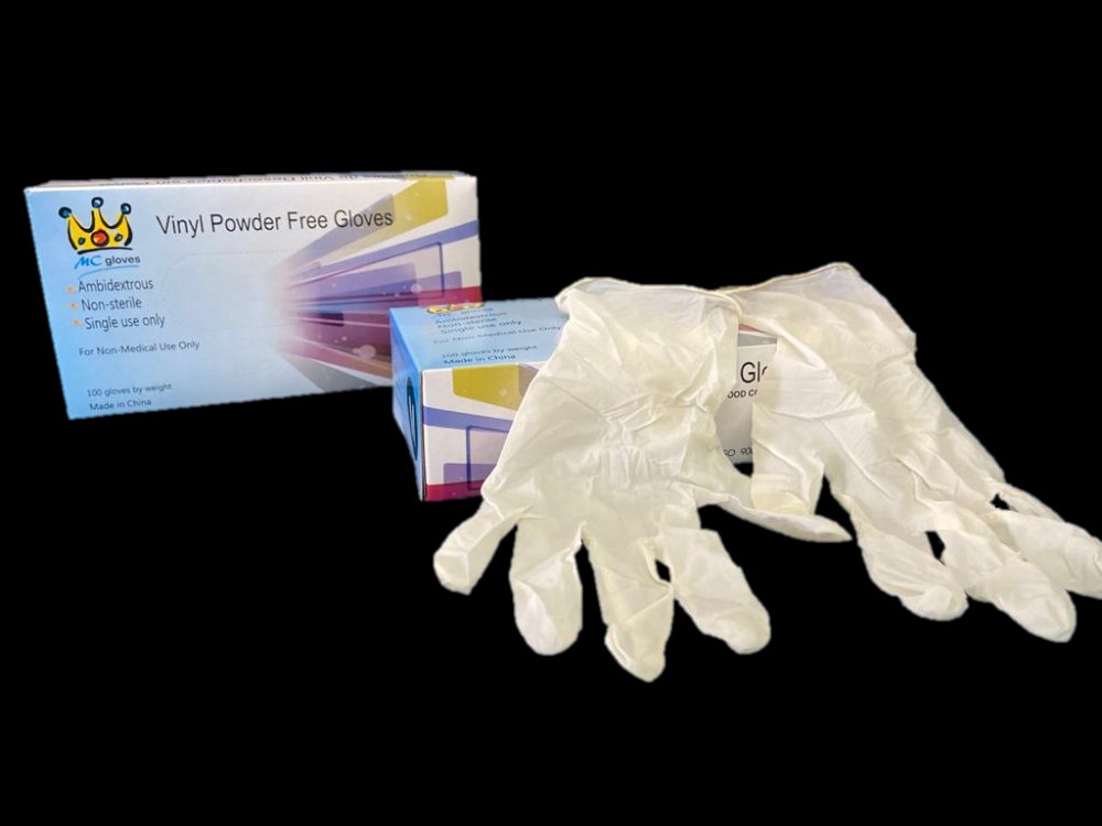 Guantes De Vinil Sin Polvo Grandes (Caja/100 pzs)