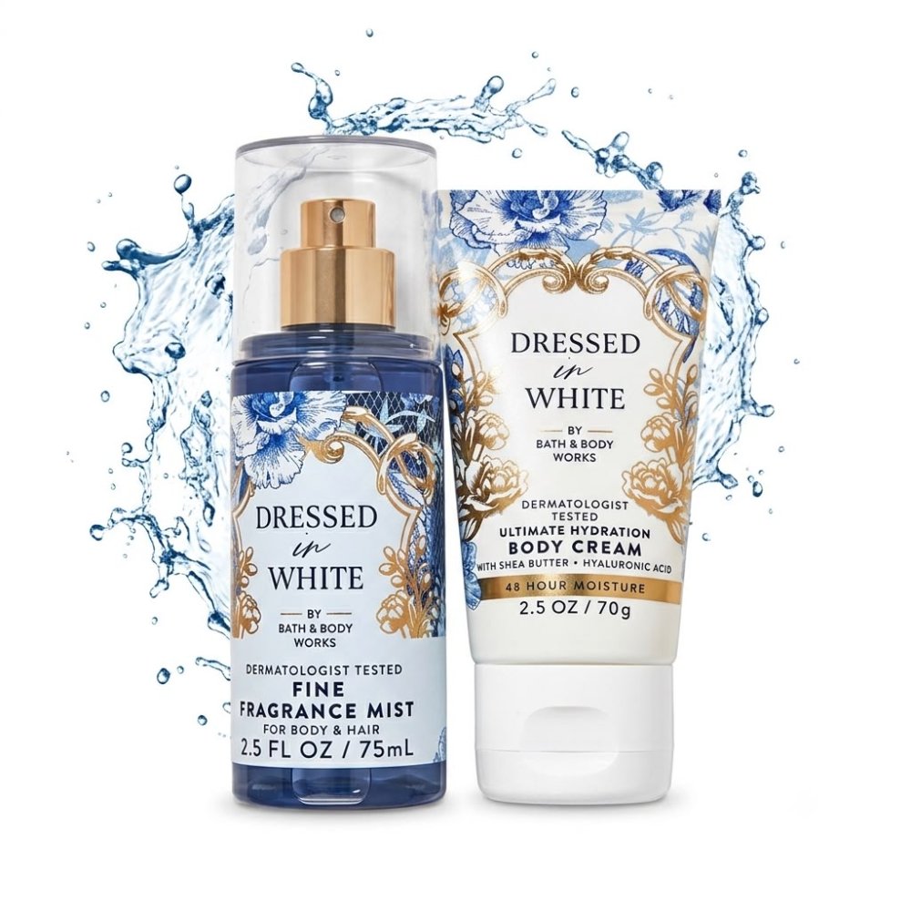 SET MINI BATH AND BODY WORKS DRESSED IN WHITE
