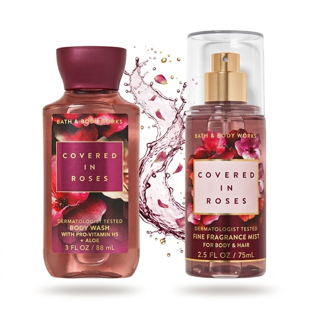 SET MINI BATH AND BODY WORKS COVERED IN ROSES