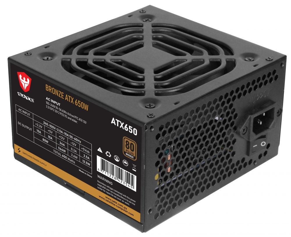 Fuente de poder SATE 650W PLUS bronze
