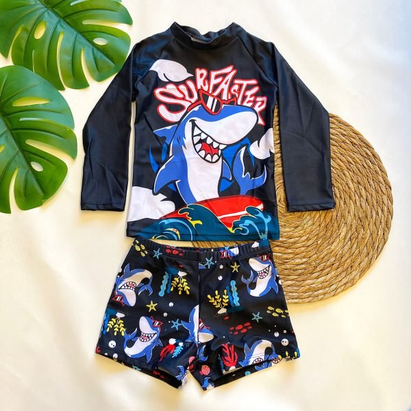Malla Remera Natación Niño Tiburón