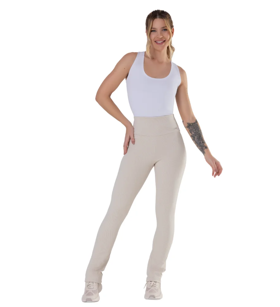 Calca Jacquard Alicia Bege