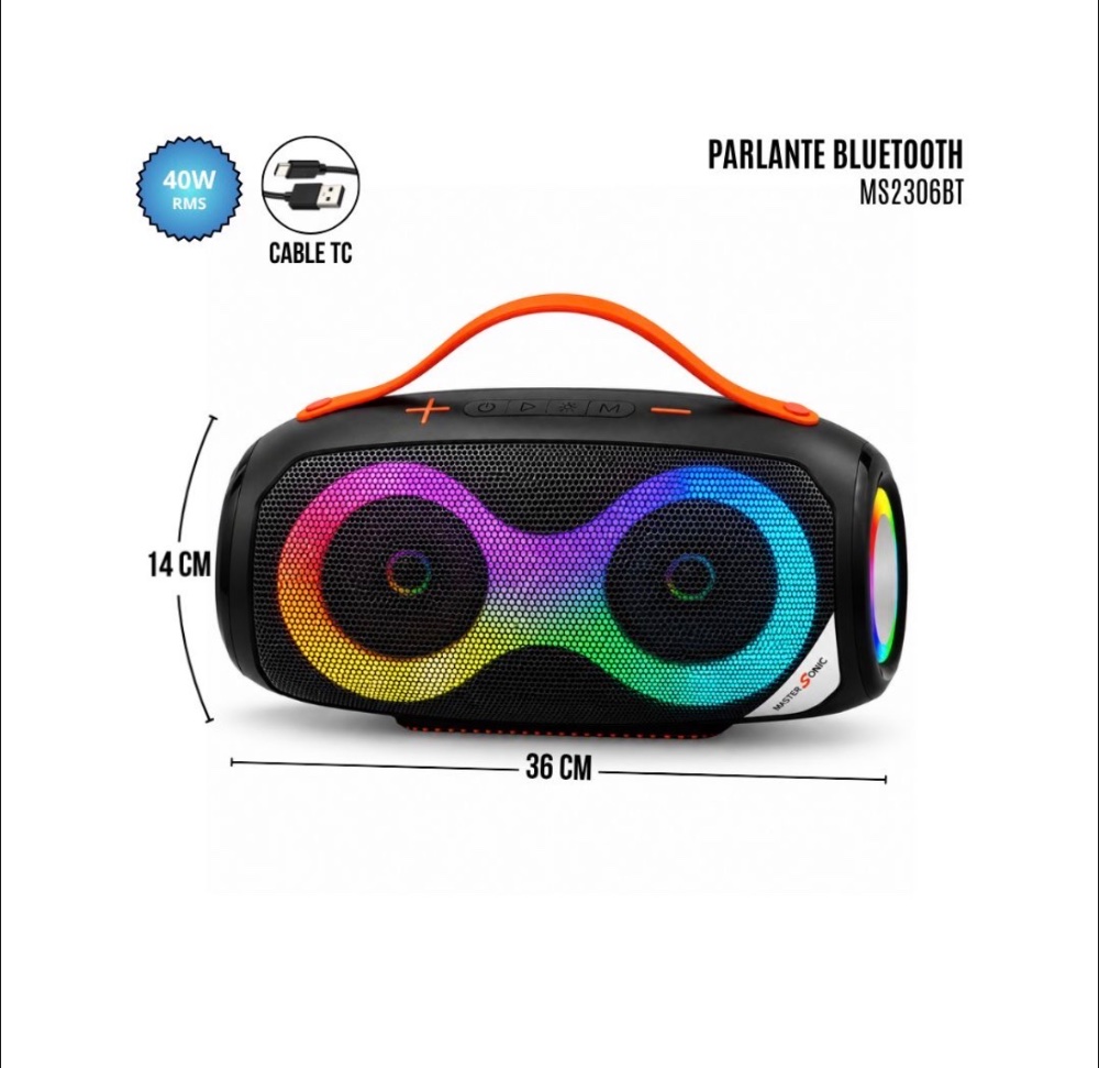 PARLANTE 3" X2 BLUETOOTH / USB / SD / AUX / FM